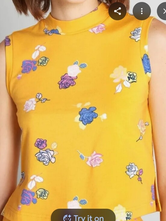 Modcloth Tops - Modcloth Bright Yellow Floral Tank with Multicolor Roses